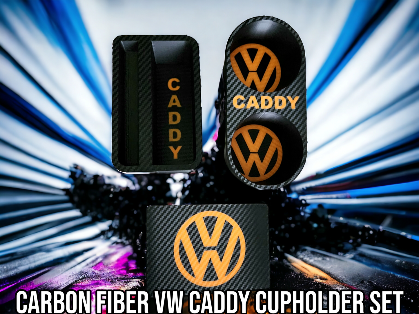 Caddy & Touran 2 and 3 part insert sets. with carbon fibre effect.