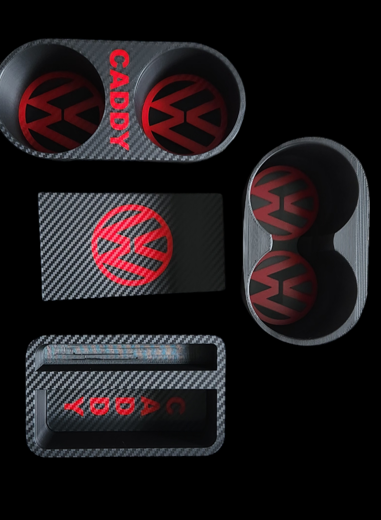 4 Part Carbon Fibre Cupholder set