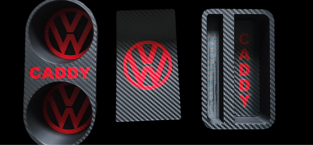 Caddy & Touran 2 and 3 part insert sets. with carbon fibre effect.